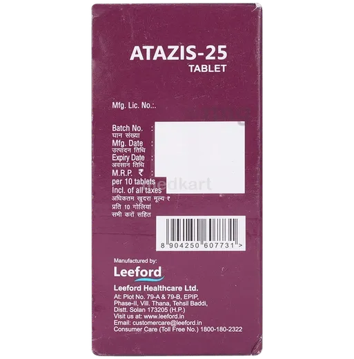 atazis 25mg tablet 10's